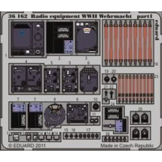 Radio equipment WWII Wehrmacht - colour - Eduard Accessories 36162