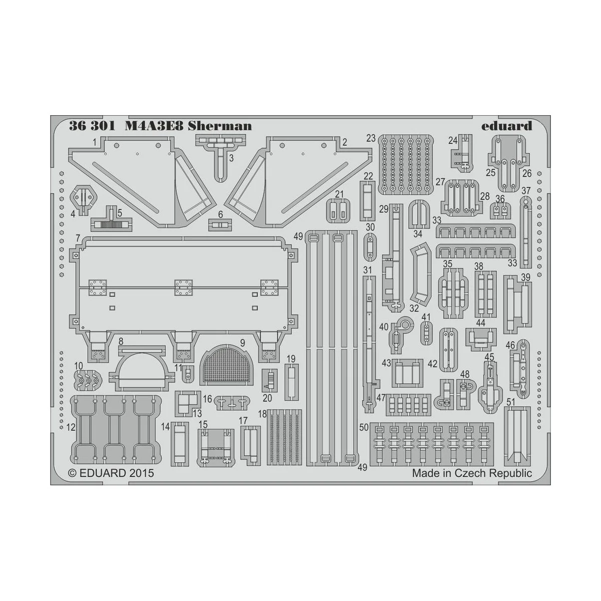 M4A3E8 Sherman for Tamiya, 1/35 - Eduard Accessories 36301