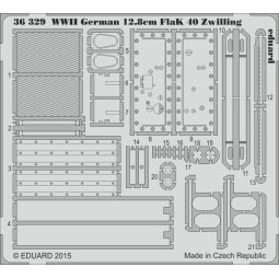 WWII German 12, 8cm Flak 40 Zwilling f.Ta Takom, 1/35 - Eduard Acce...