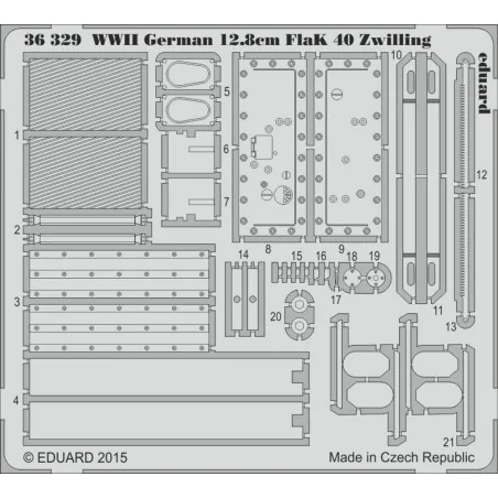 WWII German 12, 8cm Flak 40 Zwilling f.Ta Takom, 1/35 - Eduard Acce...