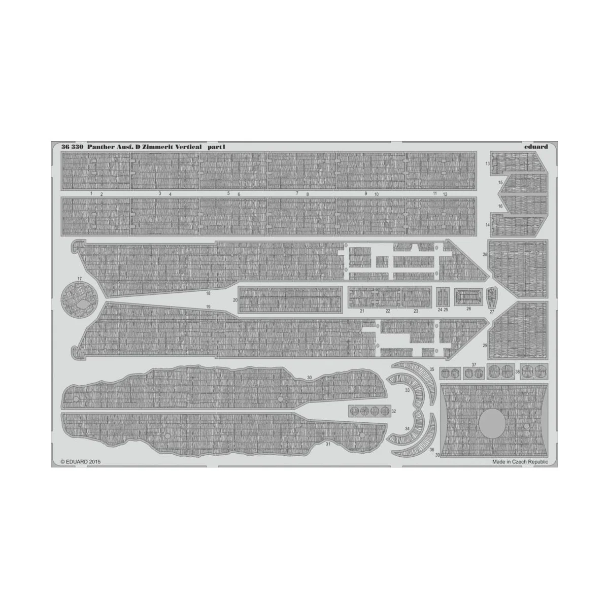 Panther Ausf.D Zimmerit Vertical f.Tamiy - Eduard Accessories 36330