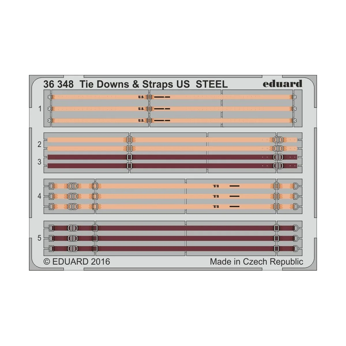 Tie Downs & Straps US STEEL, 1/35 - Eduard Accessories 36348 Tie Downs & Straps US STEEL, 1/35 - Eduard Accessories 36348