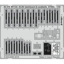 M113A ACAV dashboard & seatbelts STEEL for AFV Club, 1/35 - Eduard ...