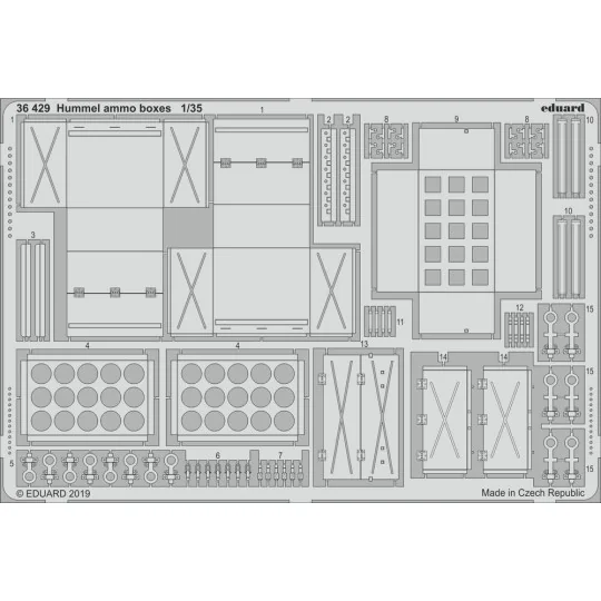 Hummel ammo boxes for Tamiya, 1/35 - Eduard Accessories 36429