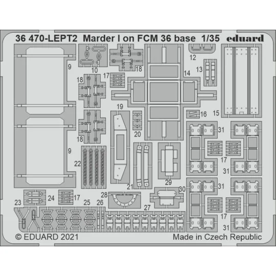 Marder I on FCM 36 base 1/35 for ICM, 1/35 - Eduard Accessories 36470