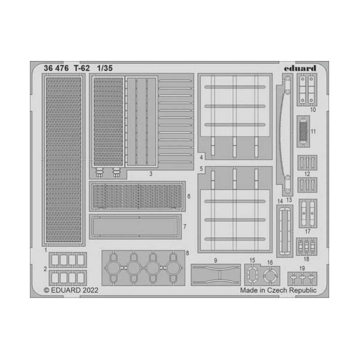 T-62 for ZVEZDA, 1/35 - Eduard Accessories 36476 T-62 for ZVEZDA, 1/35 - Eduard Accessories 36476