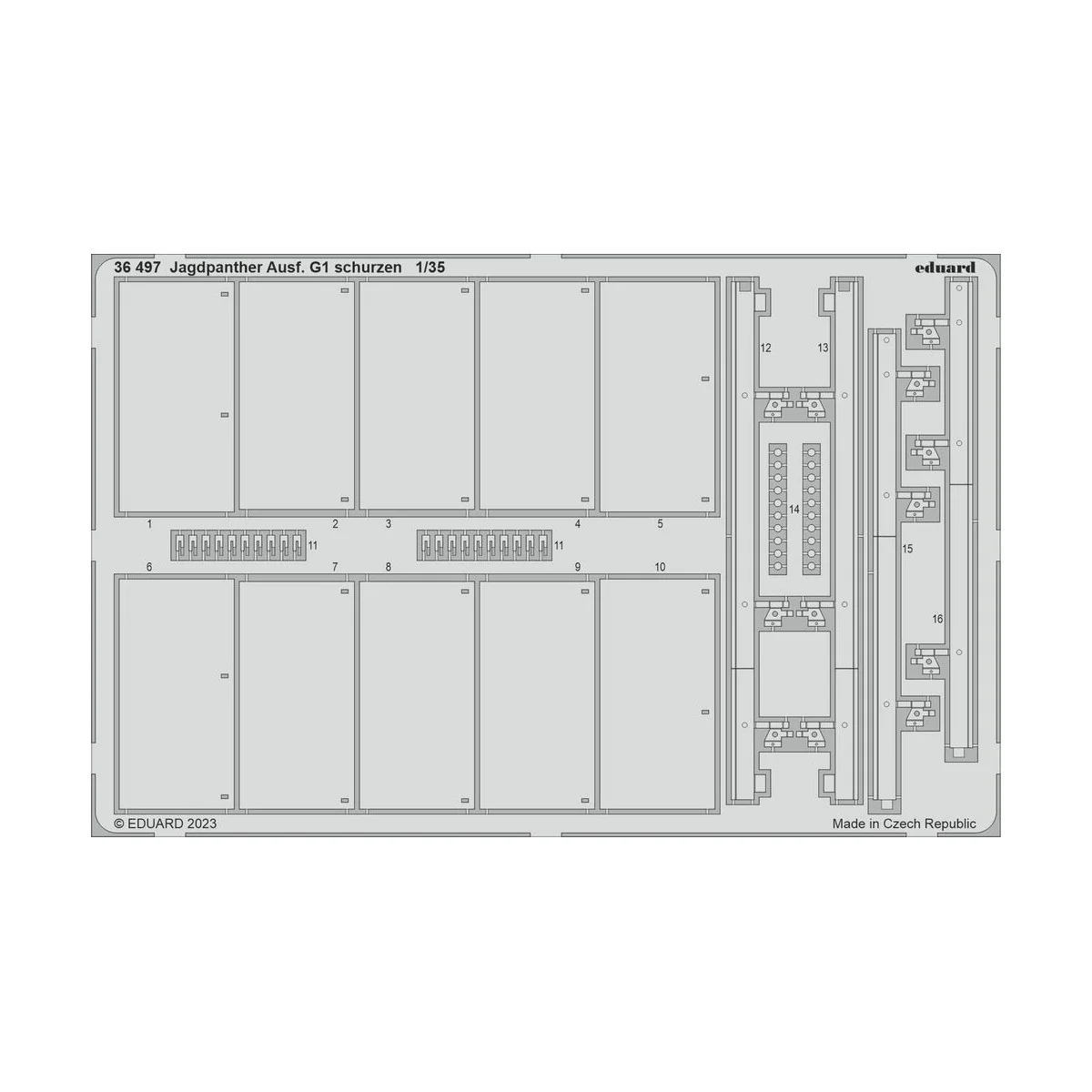 Jagdpanther Ausf. G1 schurzen 1/35 for ACADEMY - Eduard Accessories...