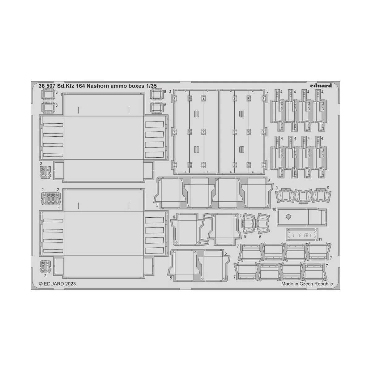 Sd.Kfz. 164 Nashorn ammo boxes 1/35 BORDER MODEL - Eduard Accessori...