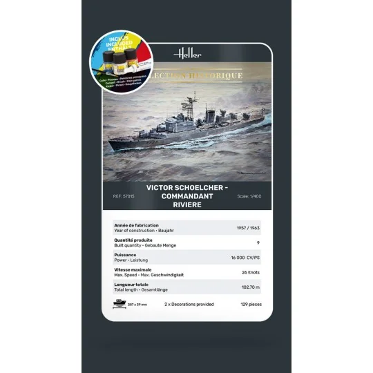 STARTER KIT Victor Schoelcher - Commandant Riviere, 1/400 - Heller ...