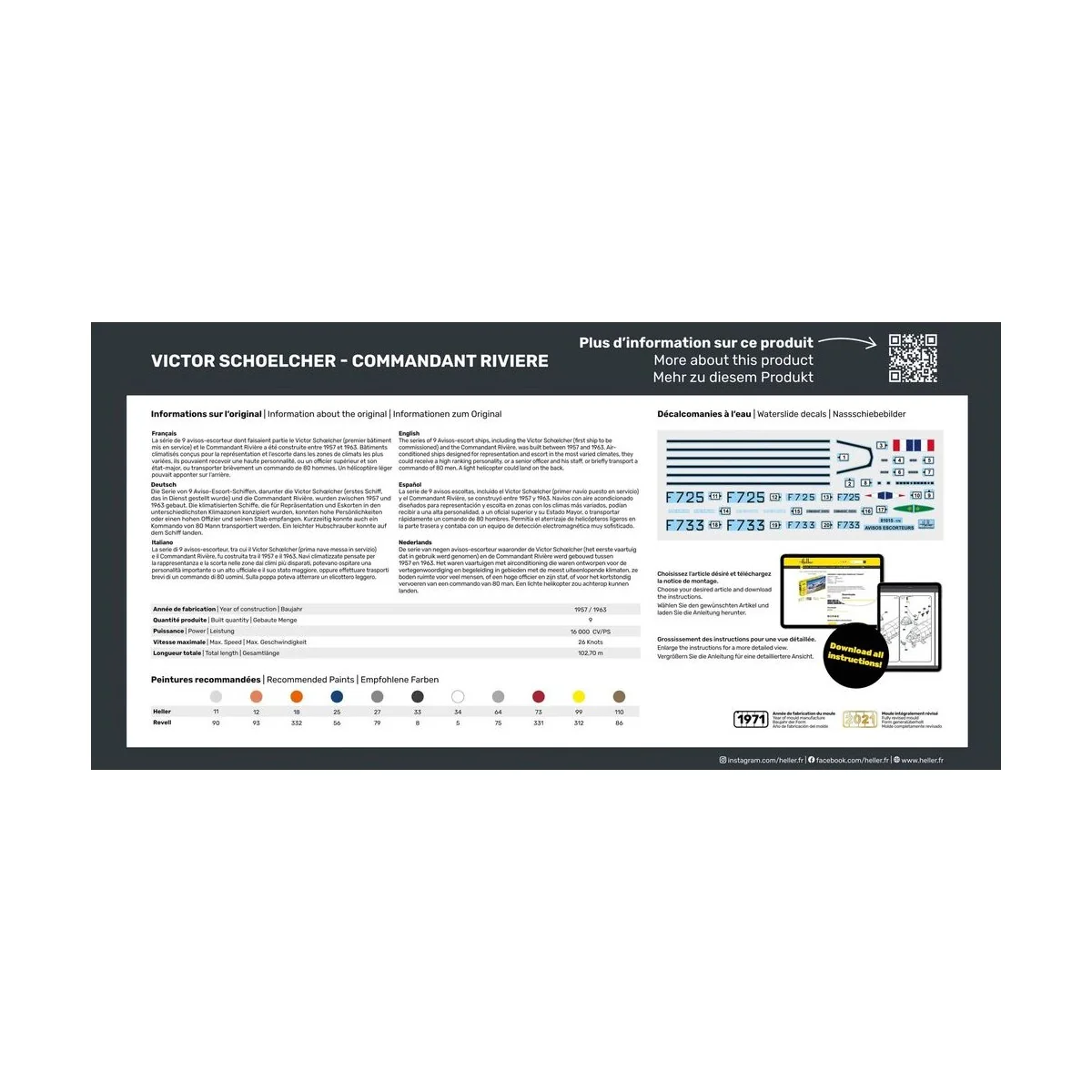 STARTER KIT Victor Schoelcher - Commandant Riviere, 1/400 - Heller ...