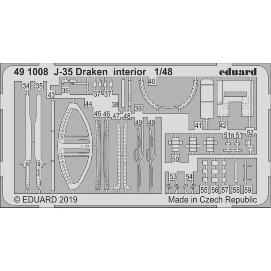 J-35 Draken interior for Hasegawa, 1/48 - Eduard Accessories 491008