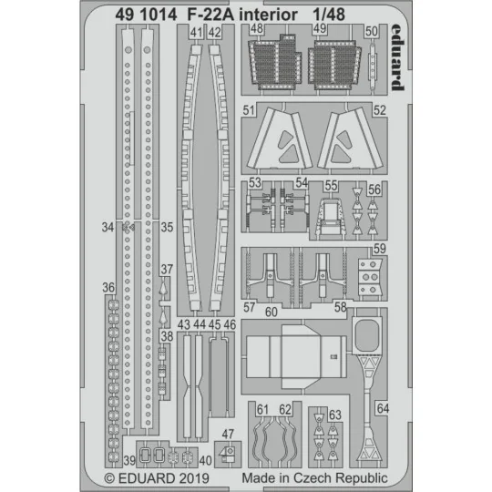 F-22A interior for Hasegawa - Eduard Accessories 491014