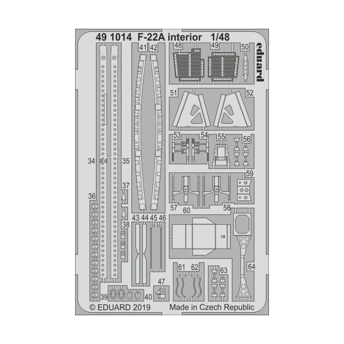 F-22A interior for Hasegawa, 1/48 - Eduard Accessories 491014