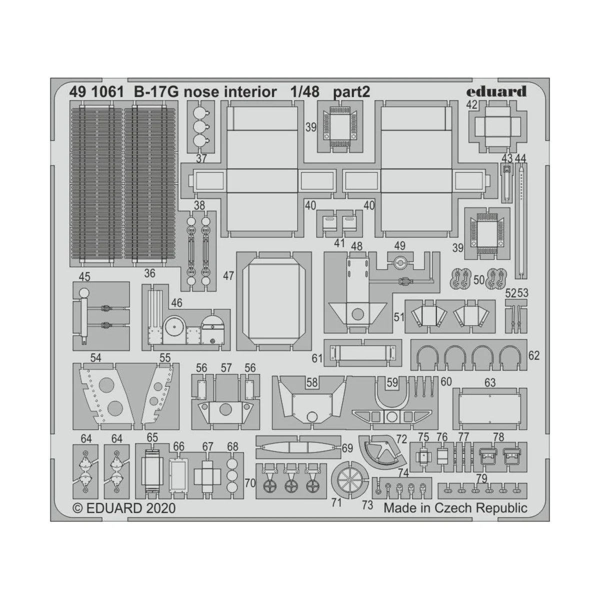 B-17G nose interior for HKM, 1/48 - Eduard Accessories 491061