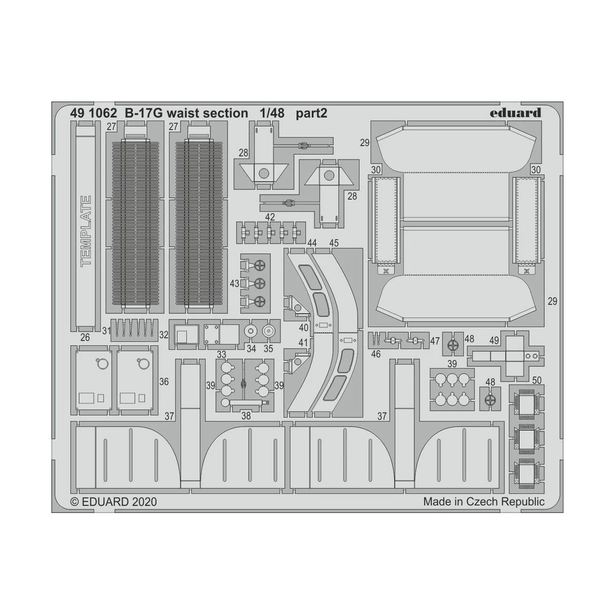 B-17G waist section for HKM, 1/48 - Eduard Accessories 491062
