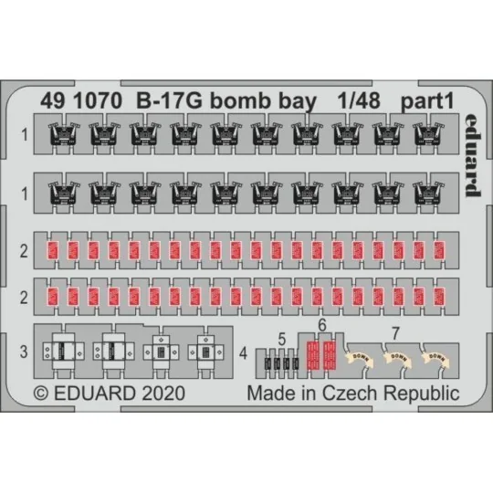 B-17G bomb bay for HKM, 1/48 - Eduard Accessories 491070