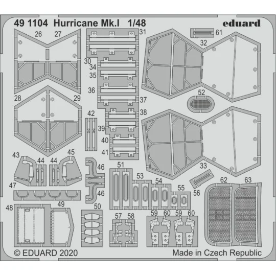 Hurricane Mk.I for Airfix, 1/48 - Eduard Accessories 491104