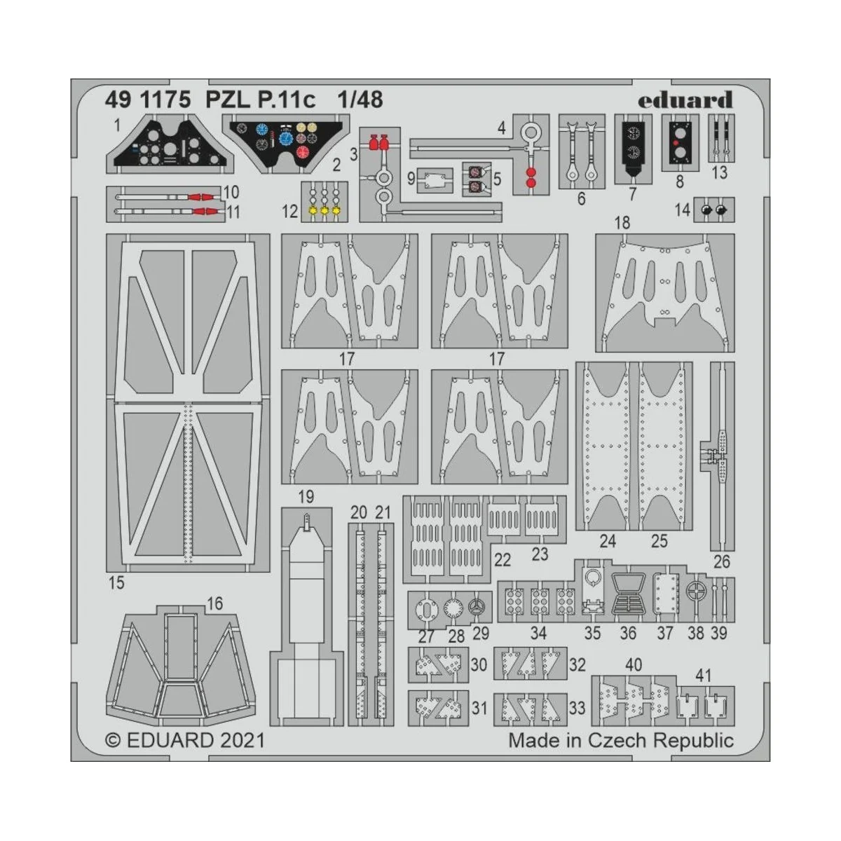 PZL P.11c 1/48 for ARMA HOBBY, 1/48 - Eduard Accessories 491175