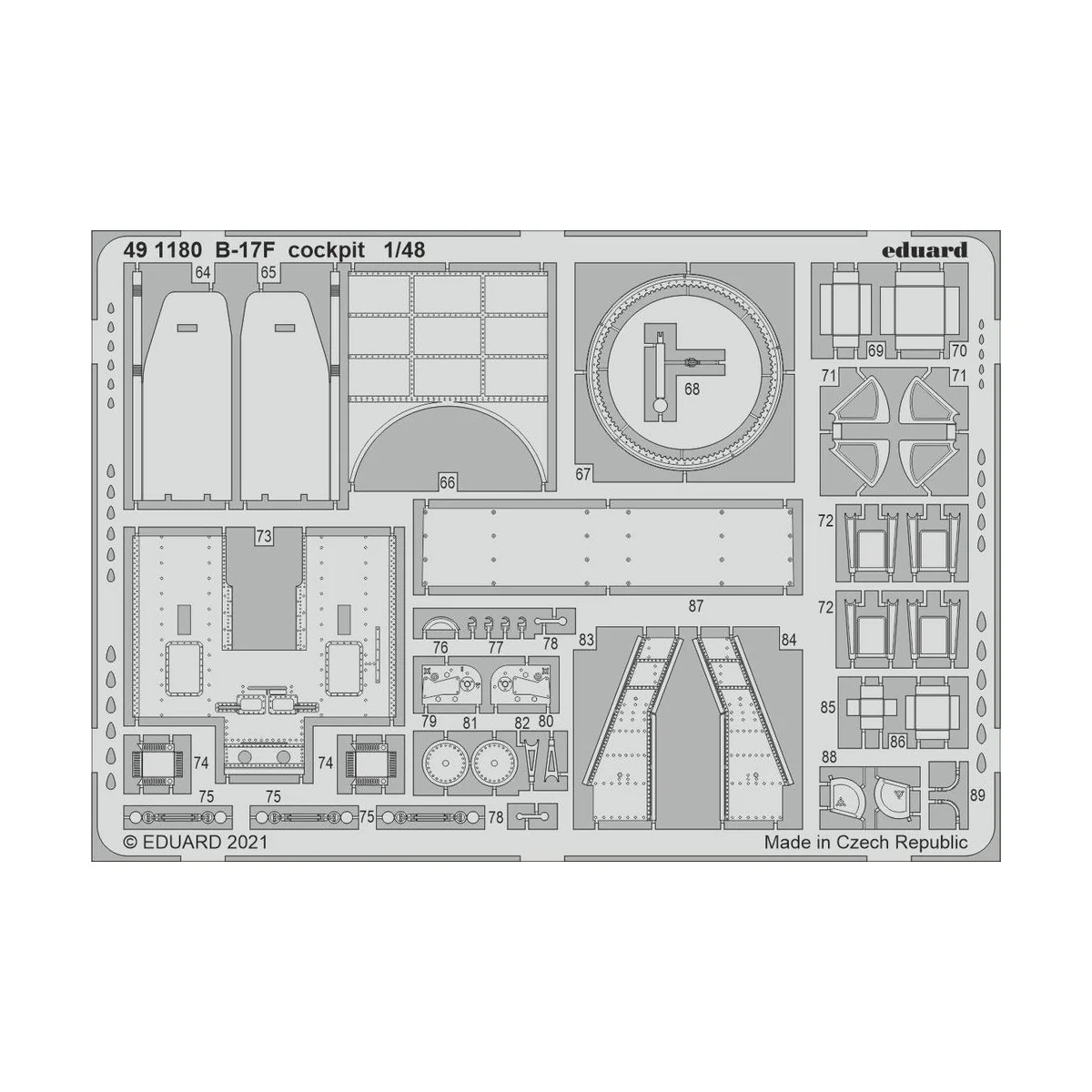 B-17F cockpit 1/48 for HKM, 1/48 - Eduard Accessories 491180