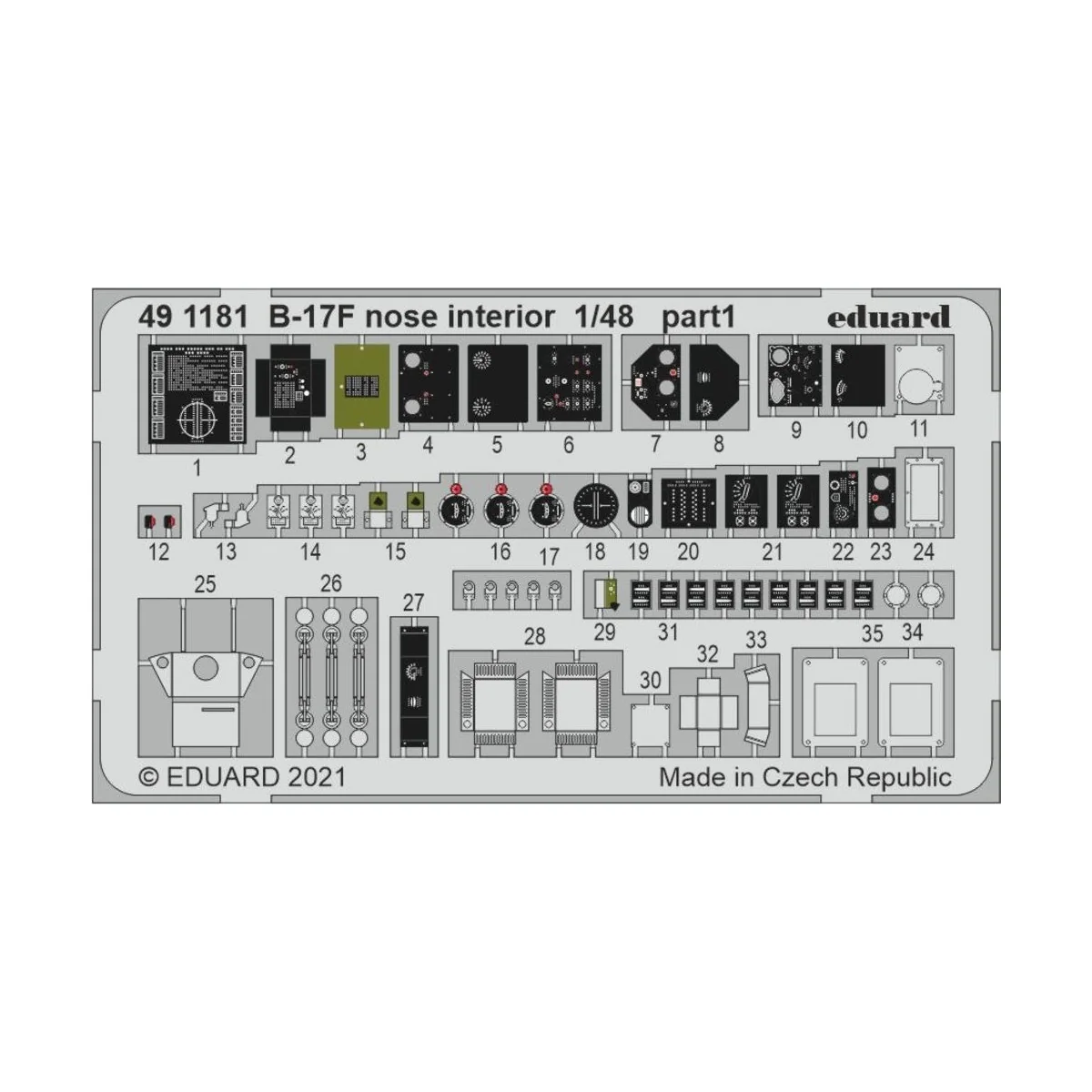 B-17F nose interior 1/48 for HKM, 1/48 - Eduard Accessories 491181