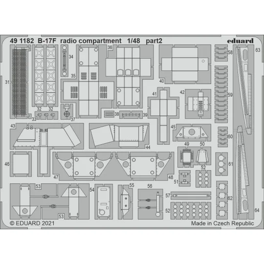 B-17F radio compartment 1/48 for HKM - Eduard Accessories 491182