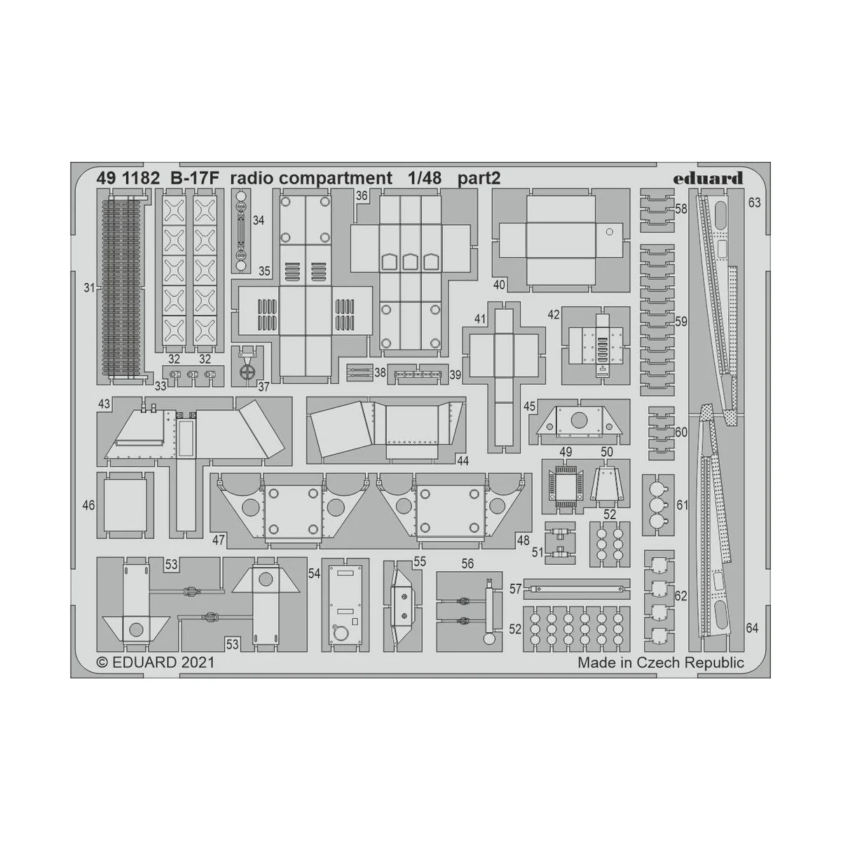 B-17F radio compartment 1/48 for HKM - Eduard Accessories 491182