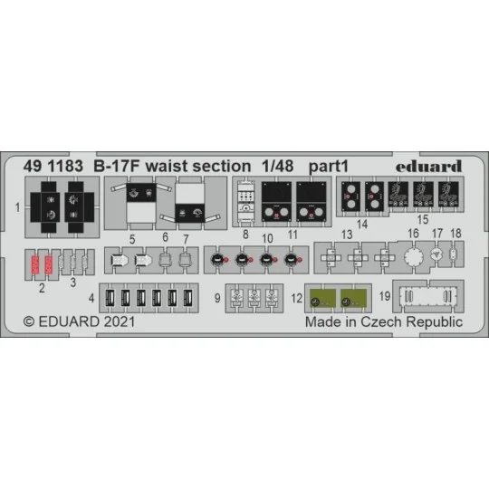 B-17F waist section 1/48 for HKM - Eduard Accessories 491183