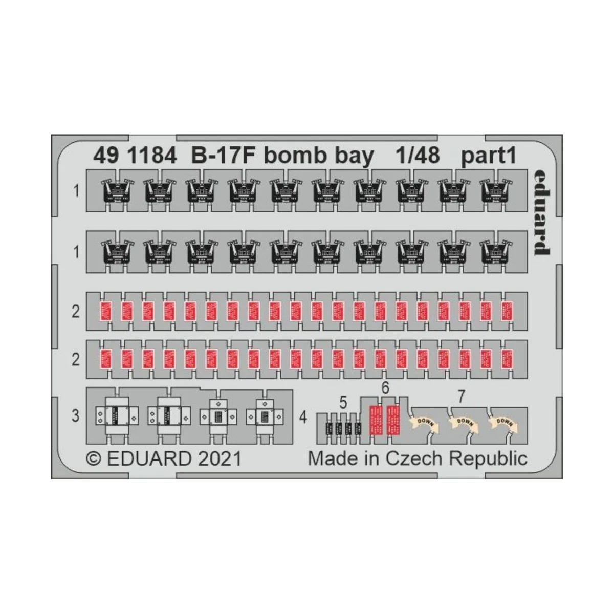 B-17F bomb bay 1/48 for HKM, 1/48 - Eduard Accessories 491184
