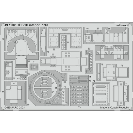 TBF-1C interior, for ACADEMY, 1/48 - Eduard Accessories 491232