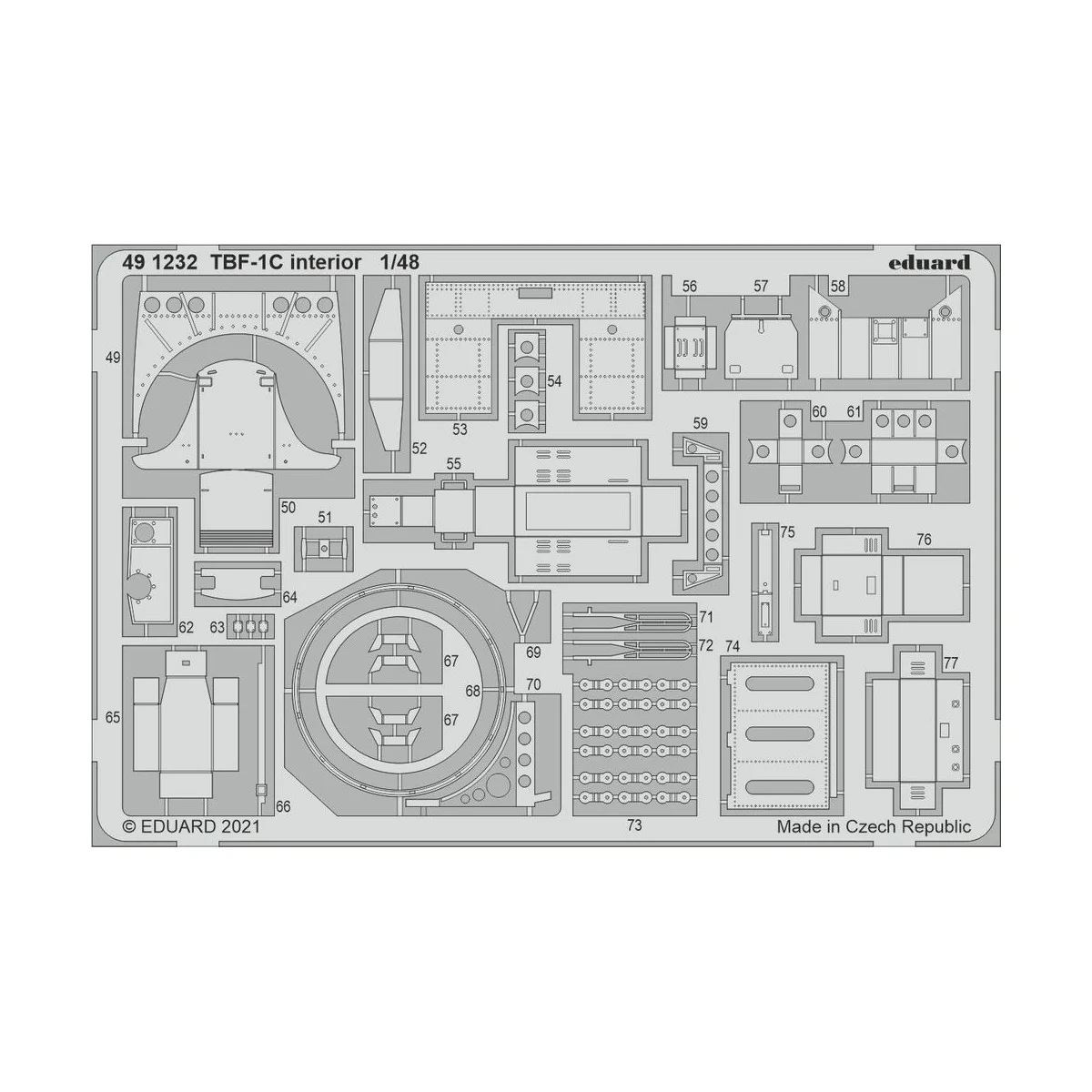 TBF-1C interior, for ACADEMY, 1/48 - Eduard Accessories 491232