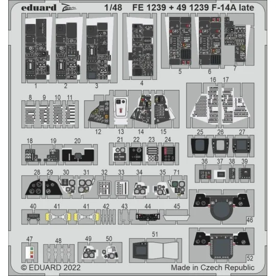 F-14A late interior for TAMIYA, 1/48 - Eduard Accessories 491239 F-14A late interior for TAMIYA, 1/48 - Eduard Accessories 491239