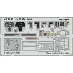 Hs 129B for HOBBY 2000/HASEGAWA, 1/48 - Eduard Accessories 491248