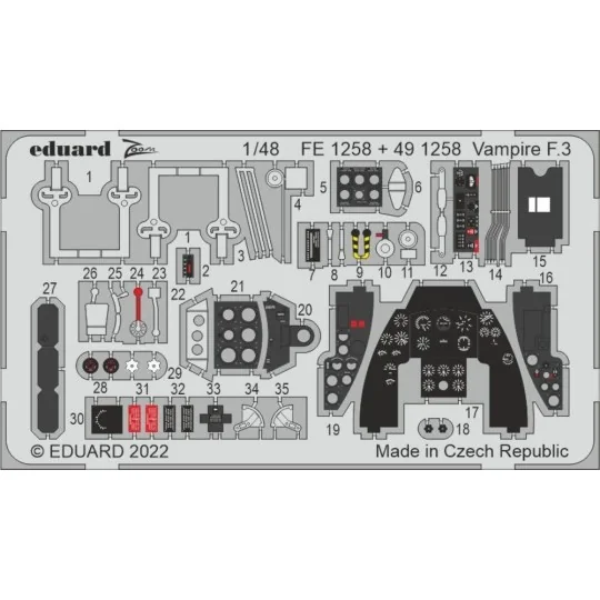 Vampire F.3 for AIRFIX, 1/48 - Eduard Accessories 491258