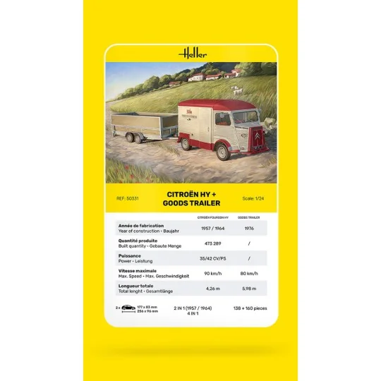 Citroen HY + Goods Trailer, 1/24 - Heller 50331