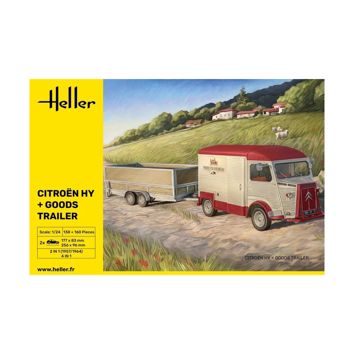 Citroen HY + Goods Trailer, 1/24 - Heller 50331