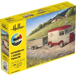 STARTER KIT Citroen HY + Goods Trailer, 1/24 - Heller 52331