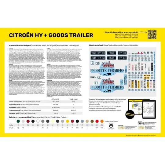 STARTER KIT Citroen HY + Goods Trailer, 1/24 - Heller 52331
