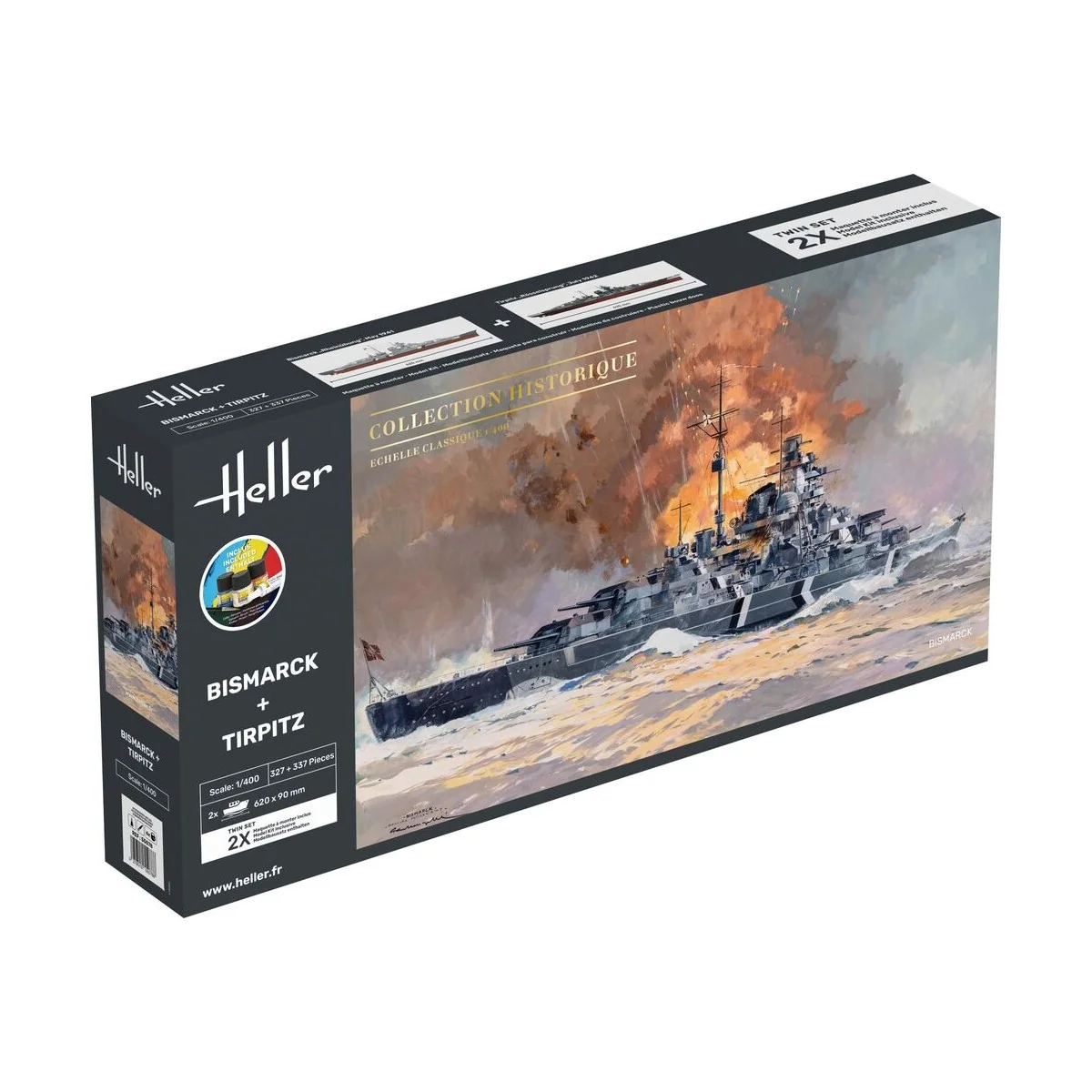STARTER KIT Twin Set Bismarck + Tirpitz, 1/400 - Heller 55078