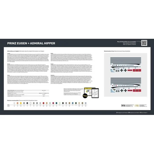 STARTER KIT Twin Set Prinz Eugen + Admiral Hipper, 1/400 - Heller 5...
