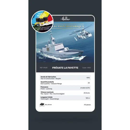STARTER KIT Frégate La Fayette, 1/400 - Heller 57035