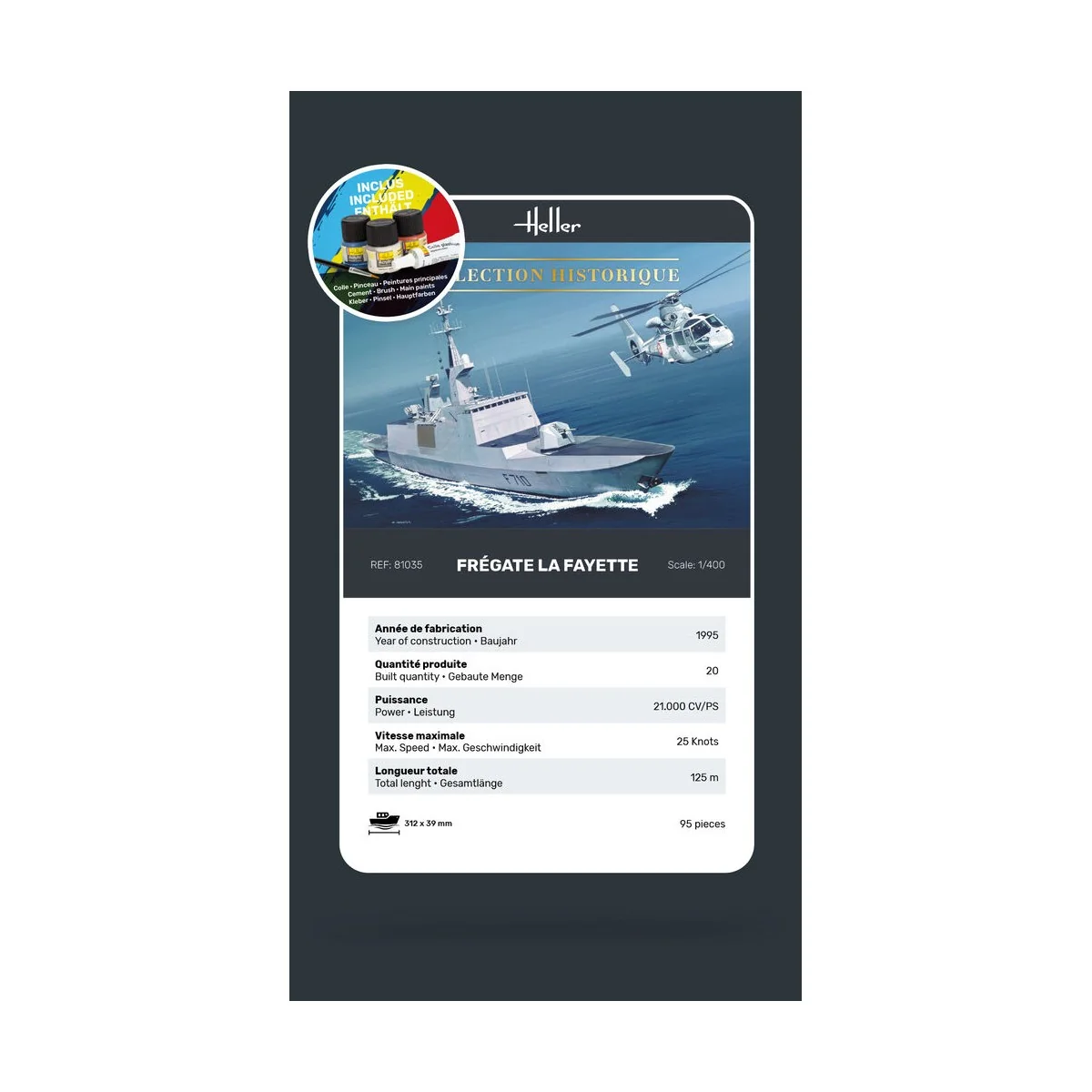 STARTER KIT Frégate La Fayette, 1/400 - Heller 57035