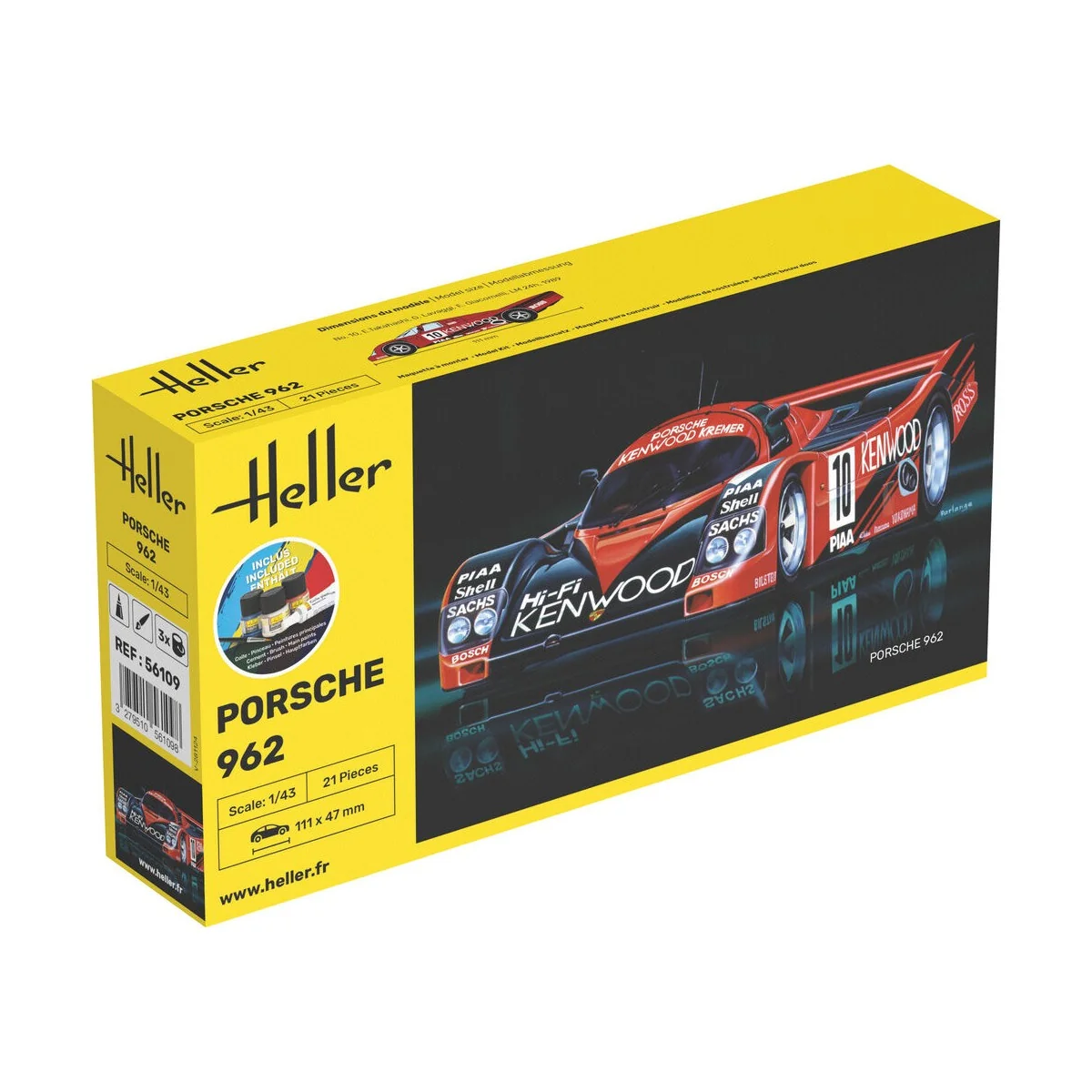 STARTER KIT Porsche 962, 1/43 - Heller 56109