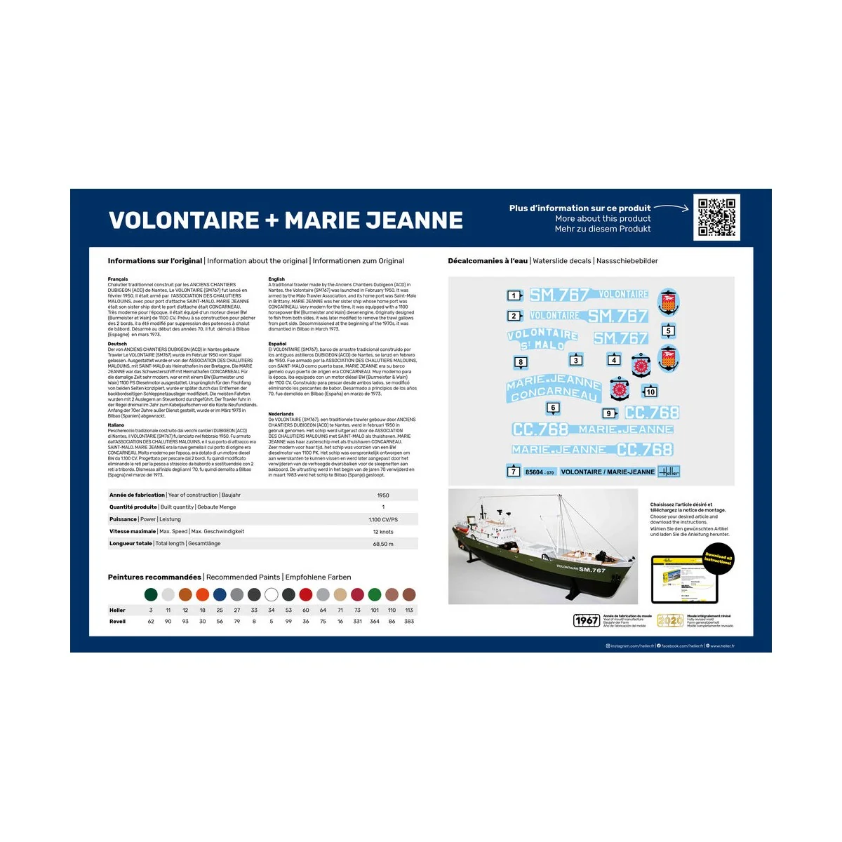 STARTER KIT Twin Set Volontaire + Marie Jeanne, 1/200 - Heller 55604