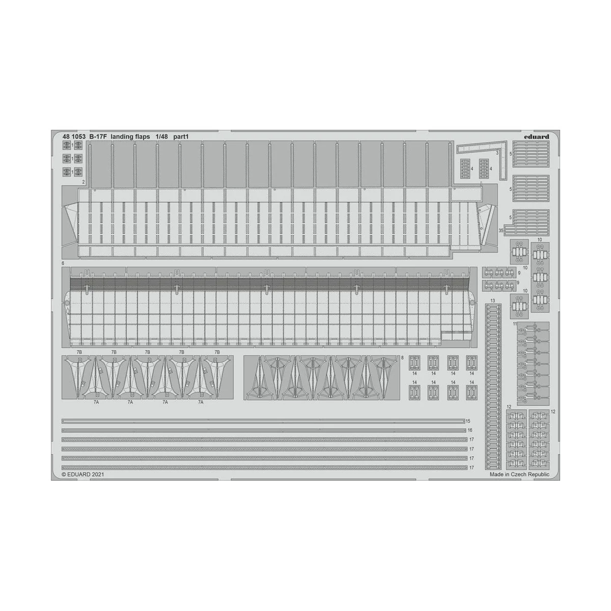 B-17F landing flaps 1/48 for HKM, 1/48 - Eduard Accessories 481053