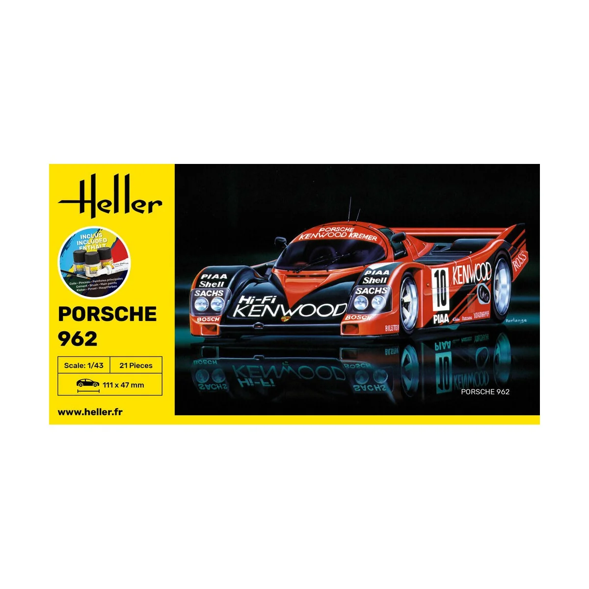 STARTER KIT Porsche 962, 1/43 - Heller 56109
