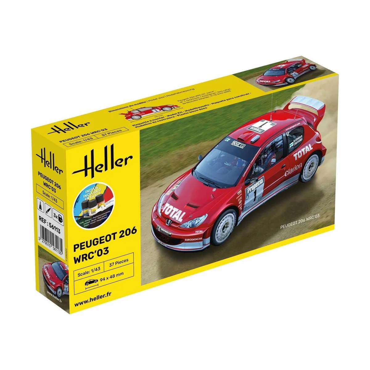 STARTER KIT Peugeot 206 WRC'03, 1/43 - Heller 56113