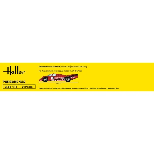 STARTER KIT Porsche 962, 1/43 - Heller 56109