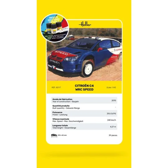 STARTER KIT Citroën C4 WRC Speed, 1/43 - Heller 56117