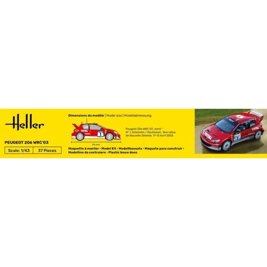 STARTER KIT Peugeot 206 WRC'03, 1/43 - Heller 56113