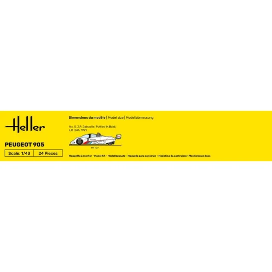 STARTER KIT Peugeot 905, 1/43 - Heller 56110